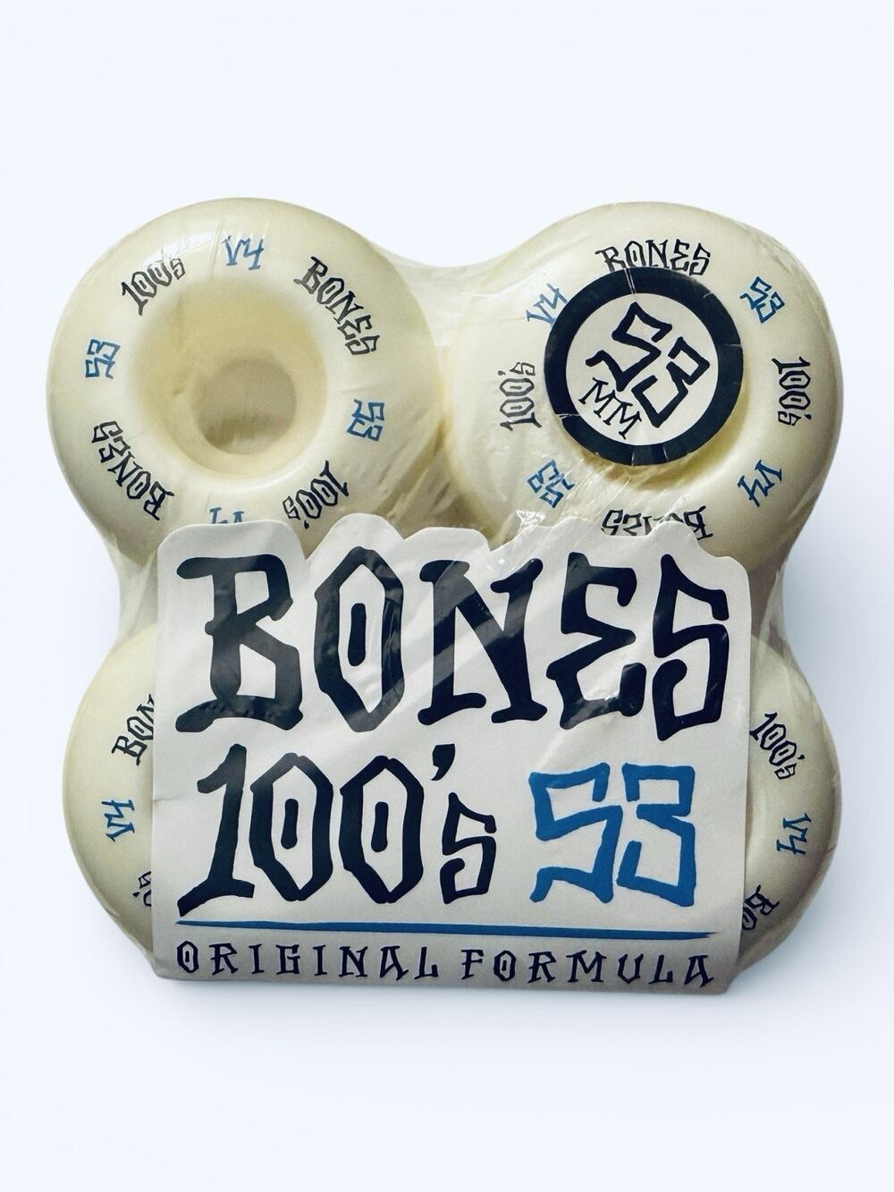 BONES WHEELS 100 Skateboard Wheel CG Formula V4 Wide 100A 4PK 53 White